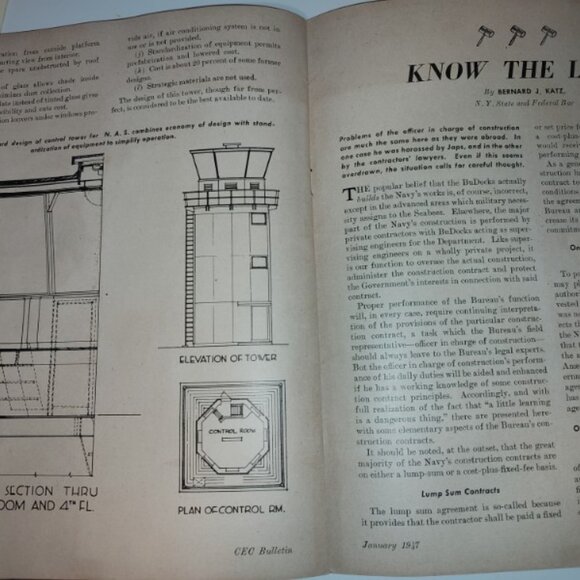 Three 1947 U. S. Navy Civil Engineer Corps Bulletin-Poor Many Flaws AS IS - Picture 8 of 14